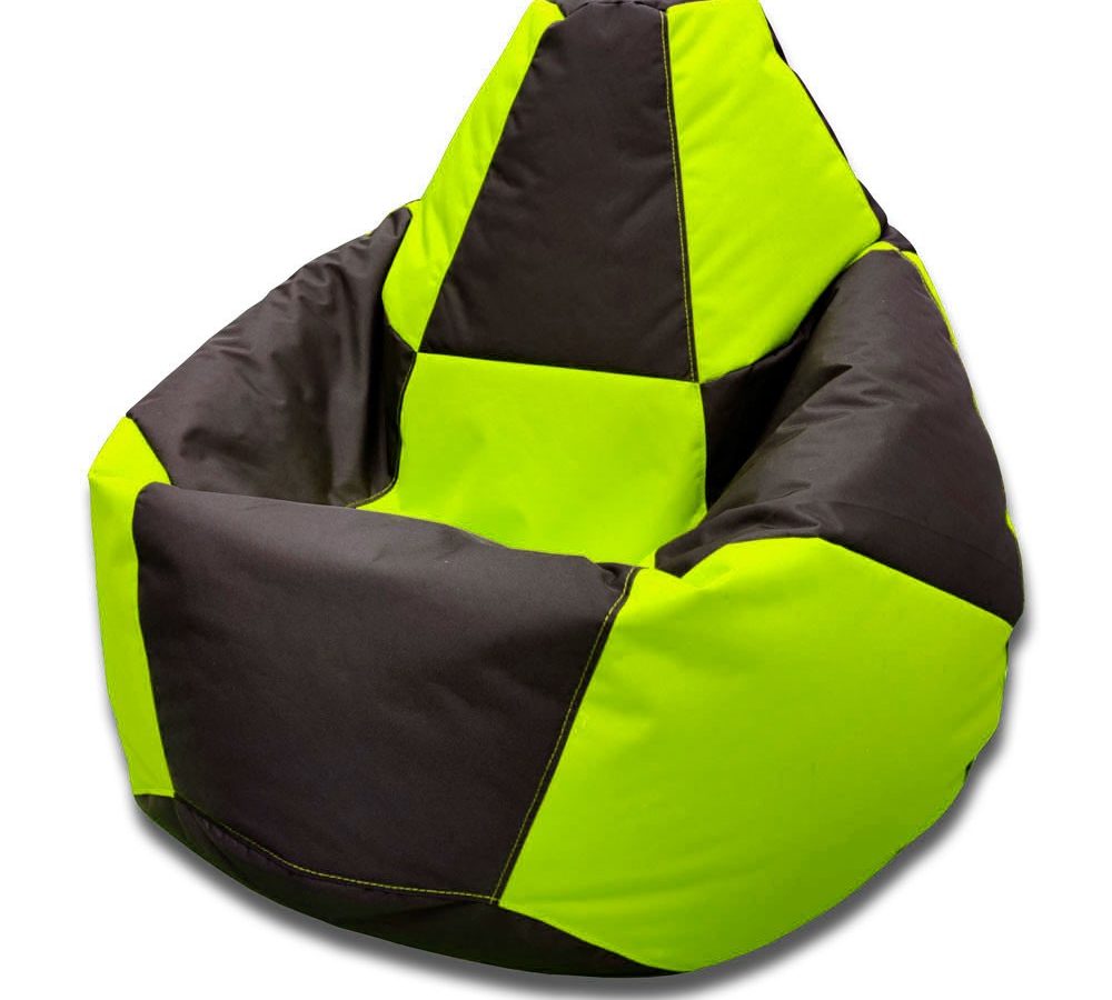 Sitzsack im Karo in Hellgrün und Braun