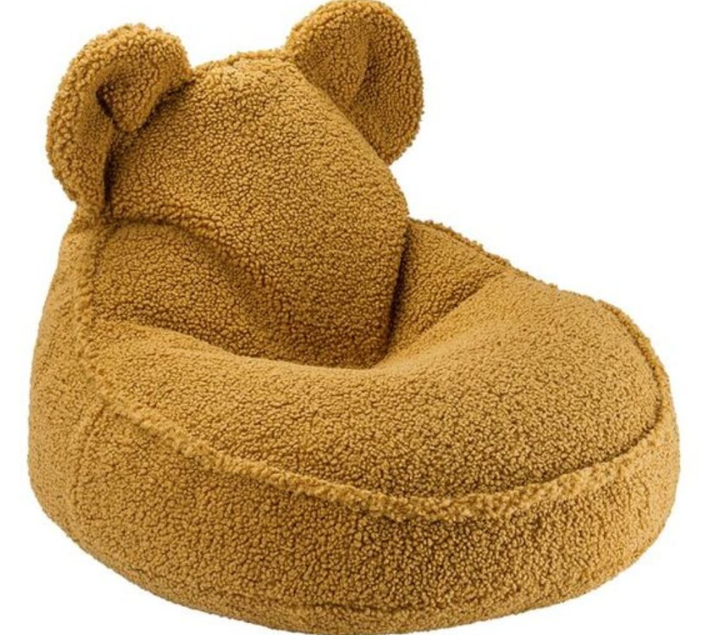 Kindersitzsack aus Bouclé mit Ohren