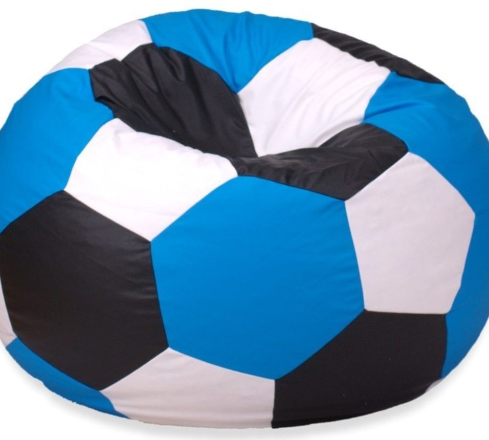 Blau-weißer Fußball-Sitzsack