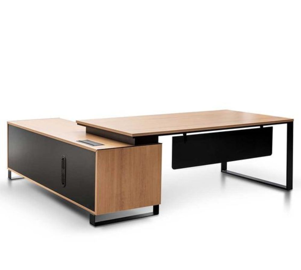 Eck-Lehrertisch mit Container