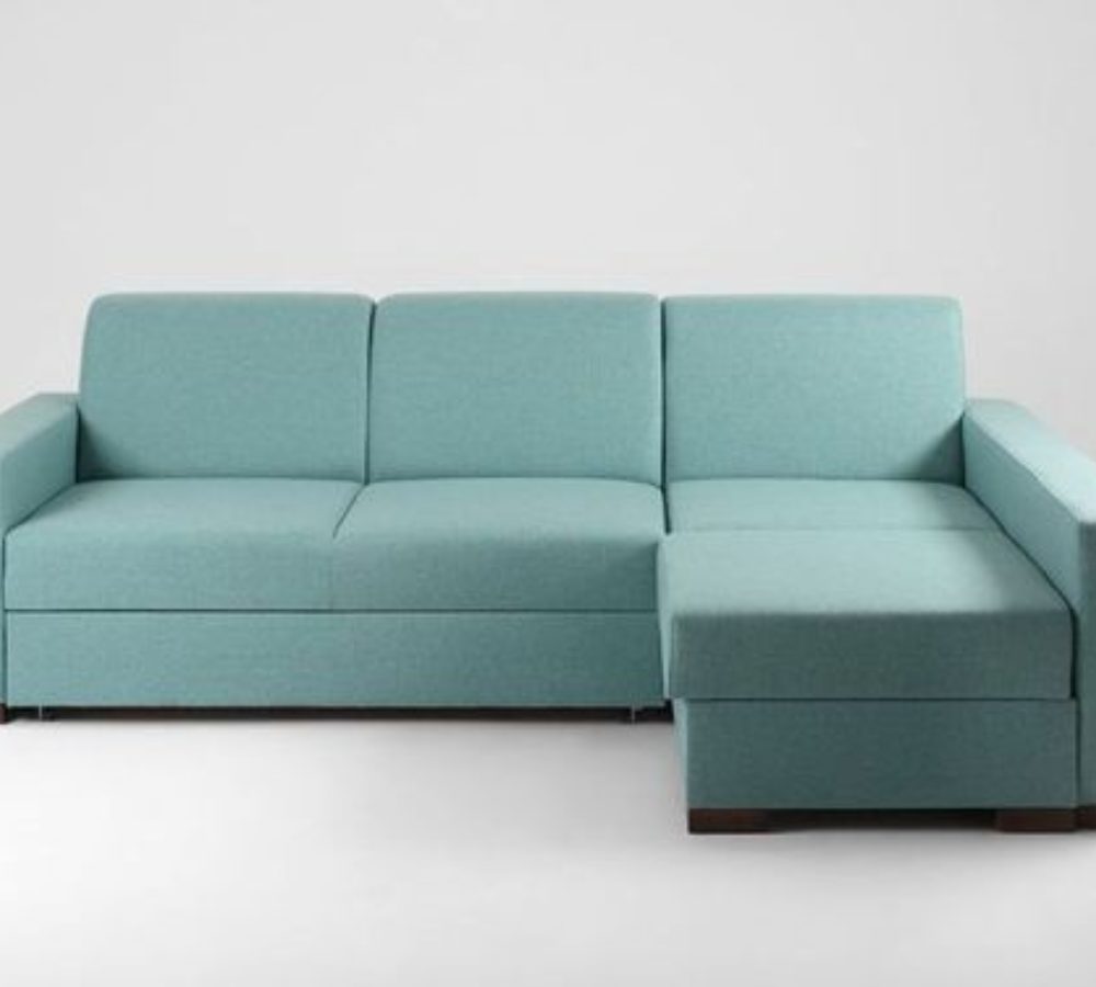 Divano letto angolare verde menta